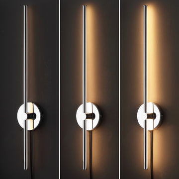 Anton 27.25" Modern Minimalist Iron Adjustable Bar Integrated LED Plug-In Sconce